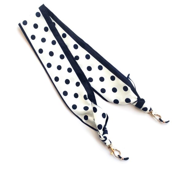 [New] Bohemian Colorful Retro Scarf Glasses Mask Chain Polka Dots or Heart Love - Picture 6 of 11